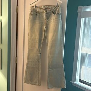 Vintage 90s Abercrombie Bootcut Jeans With Vintage Fade.